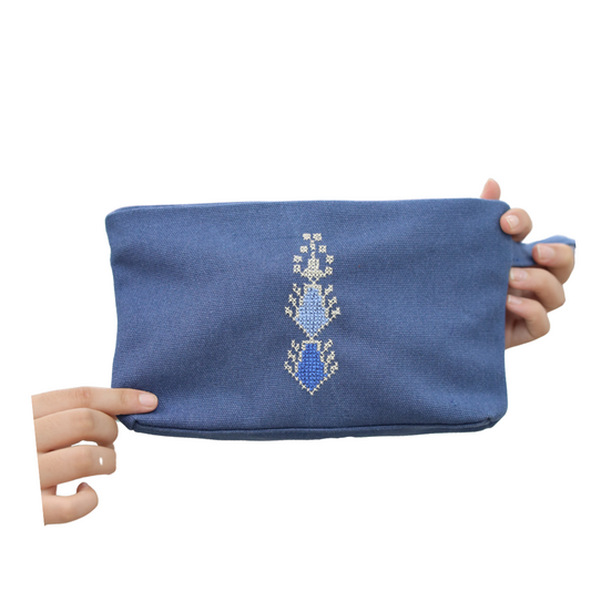 Cypress Tatreez Pouch - Blue