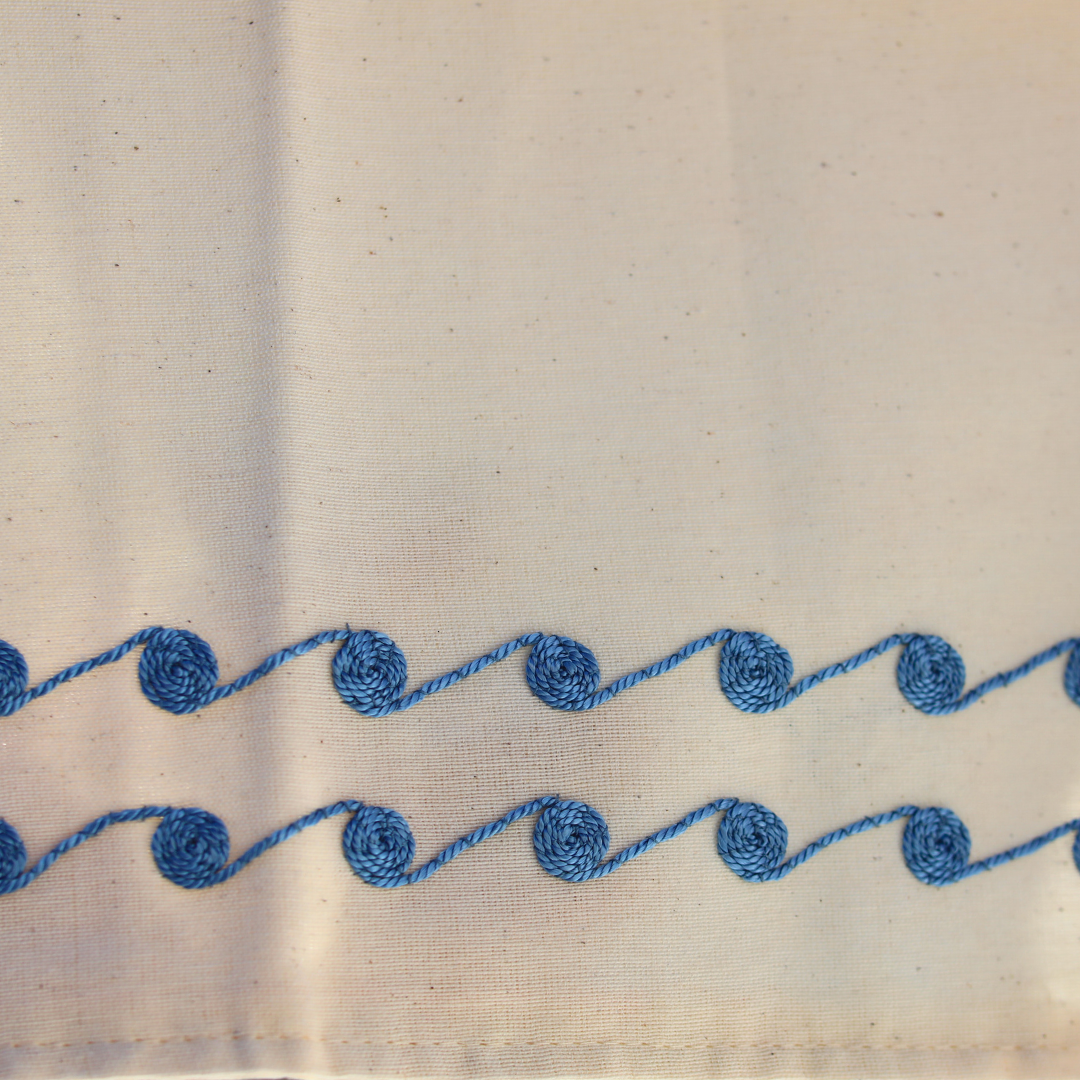 Tahriri Tea Towel Flowers - Blue