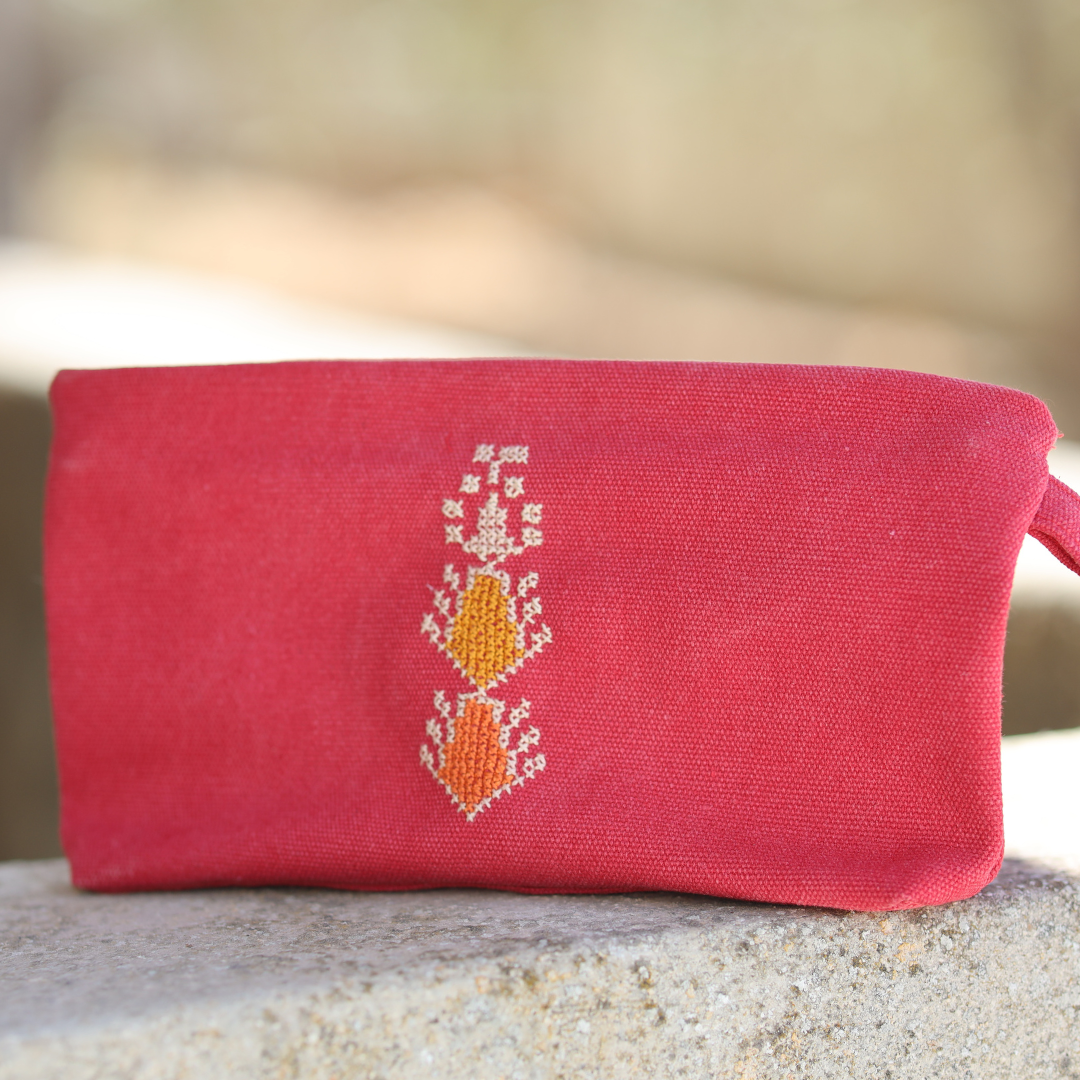 Cypress Tatreez Pouch -Red