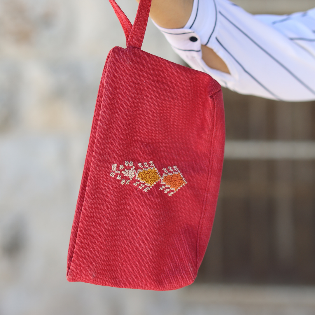 Cypress Tatreez Pouch -Red