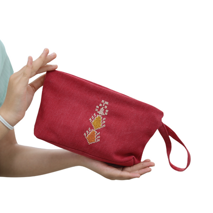 Cypress Tatreez Pouch -Red