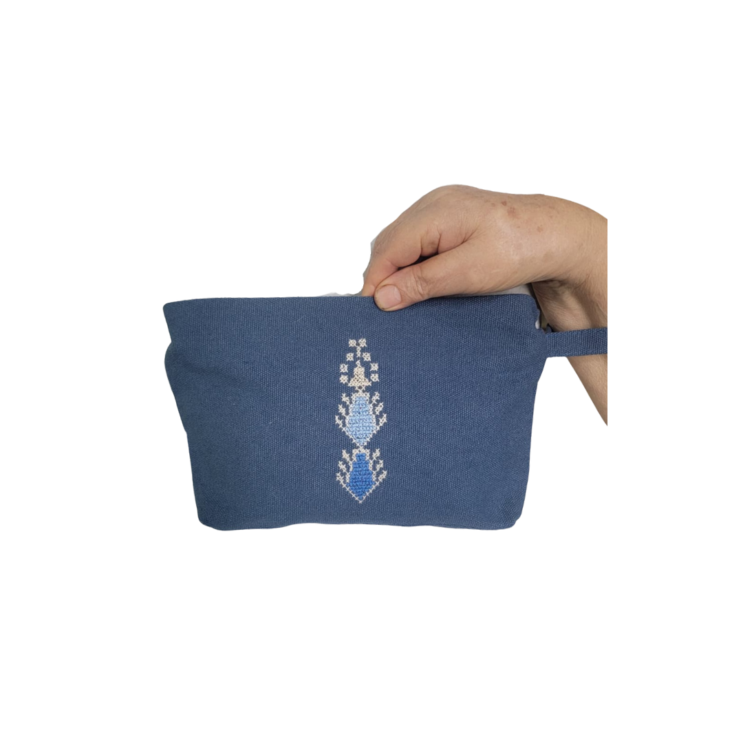 Cypress Tatreez Pouch - Blue