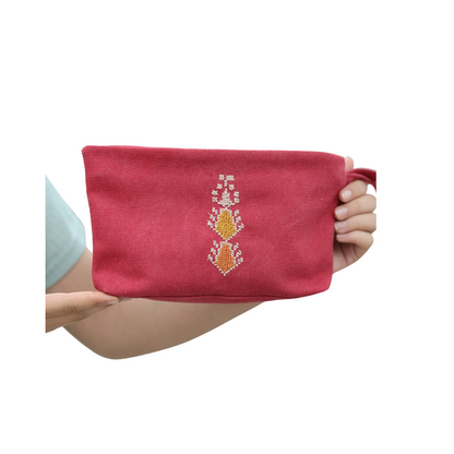 Cypress Tatreez Pouch -Red
