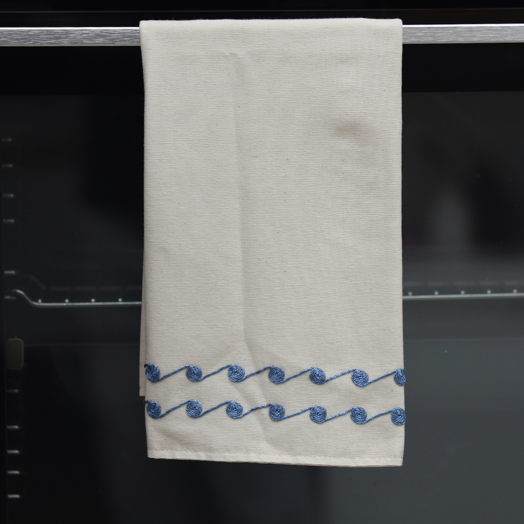 Tahriri Tea Towel Flowers - Blue