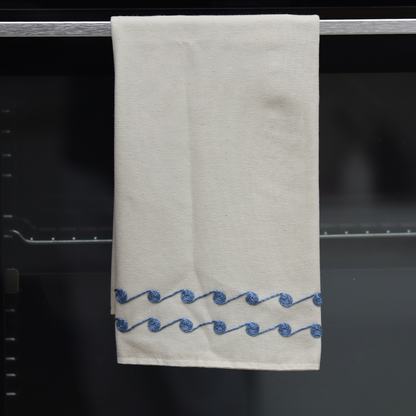 Tahriri Tea Towel Flowers - Blue