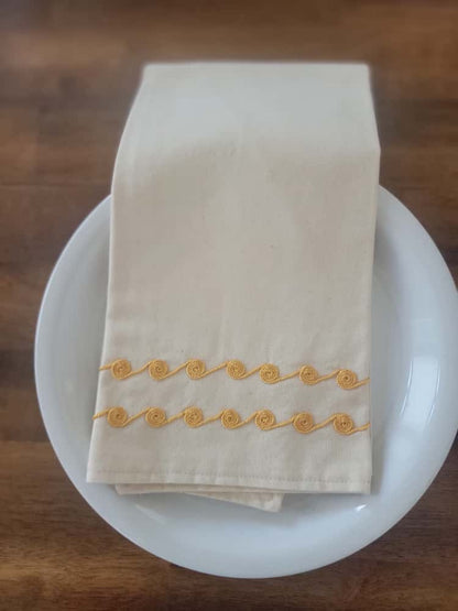 Tahriri Tea Towel Flowers/Loop - Yellow