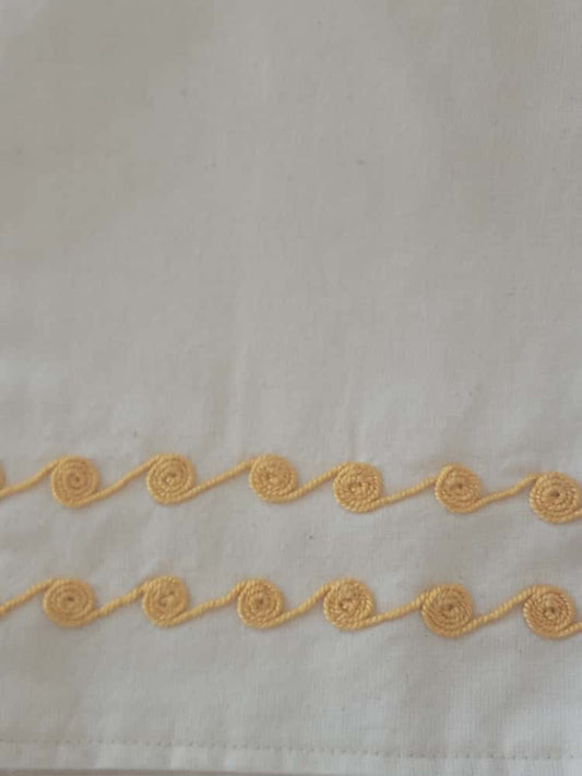 Tahriri Tea Towel Flowers/Loop - Yellow