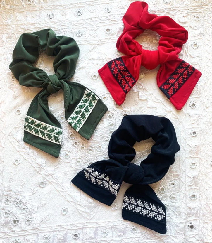Palestinian embroidered scrunchies