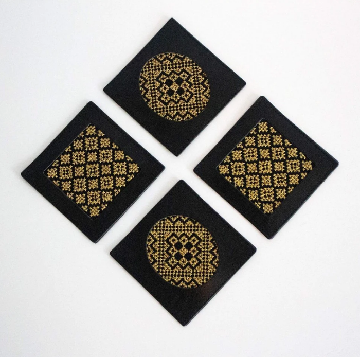 Palestinian embroidered coasters