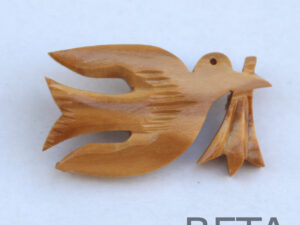 Peace dove brooches - mother of pearl and olivewood - Image 1